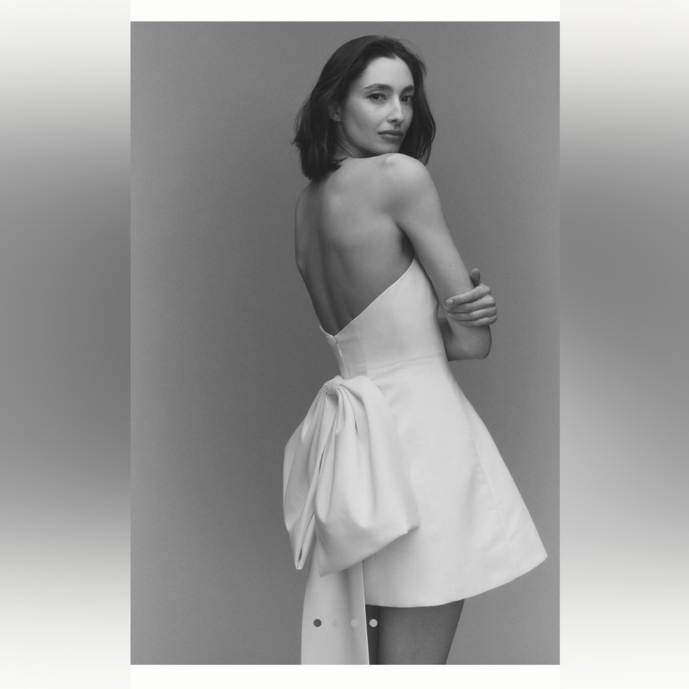 Sachin & Babi Grace Strapless Back-Bow Mini Dress